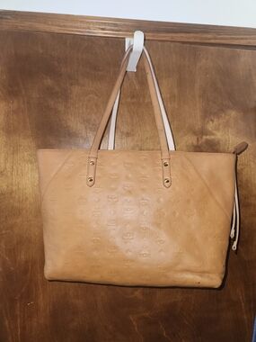 MCM Klarna Leather Embossed Tote Bag -